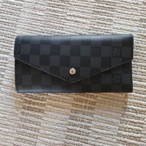 LV Black Checkered Women's Wallet